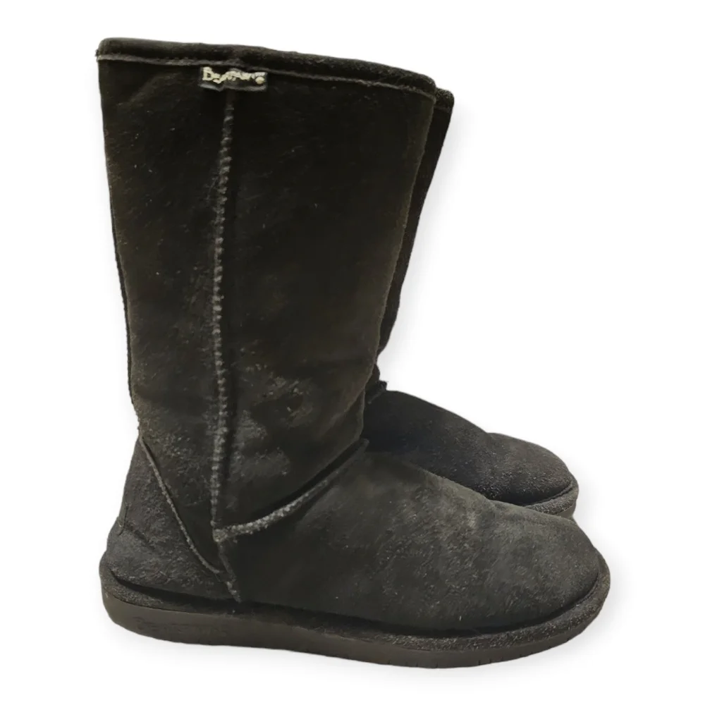 BearPaw Eva Mid Calf Suede Sheepskin Wool Lined Boot